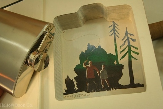 Hollow Book & Flask Milton Glaser/ Fly by hollowbookcompany #hidden #flask #book #hollow #fly #fishing #glaser #milton