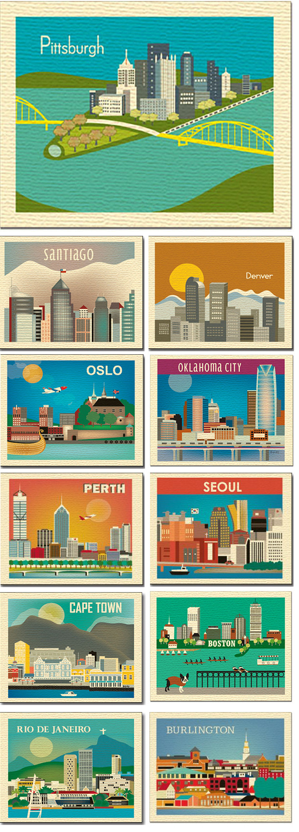 City skyline illustrations by Loose Petals #city #illustrations #skyline