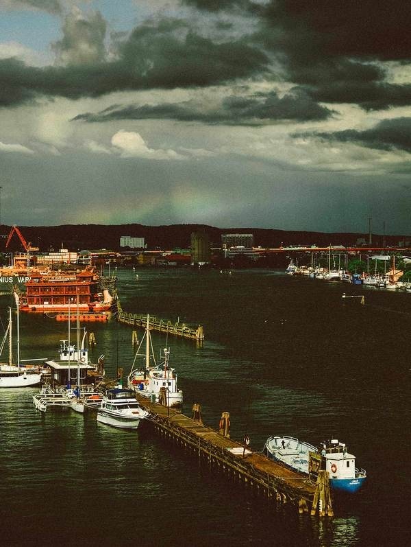 The Fire Rainbow #weather #ship #harbour #fire #rainbow #river