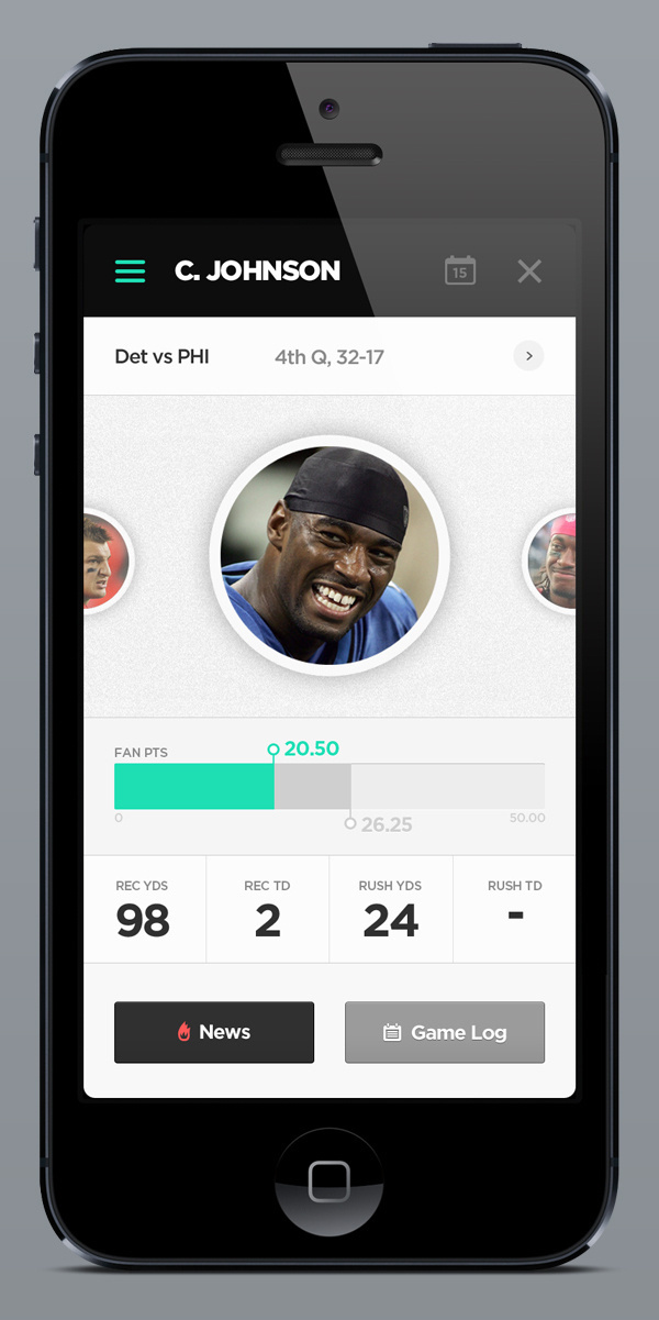 Fantasy Leagues App on Behance #mobile