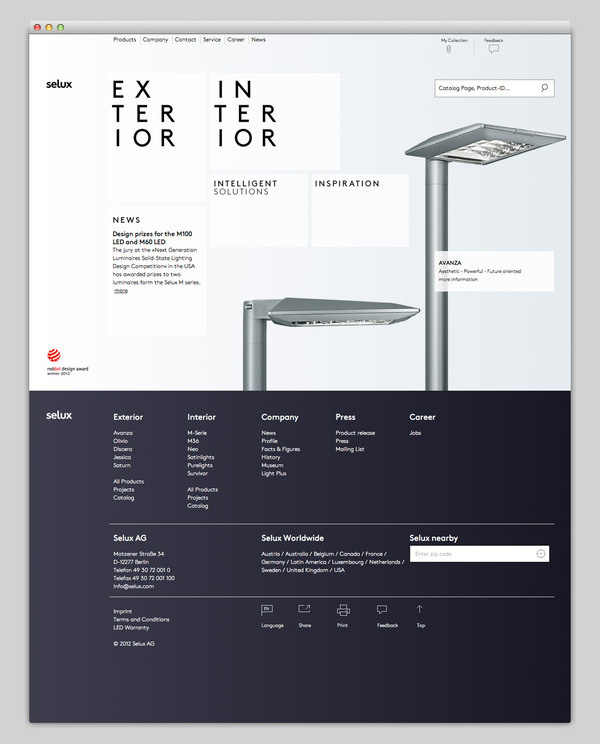 Selux #website #layout #design #web