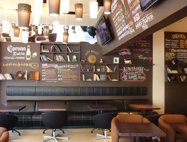 Chalk lettering for "SMS cafe" (Ryazan) on the Behance Network #yg