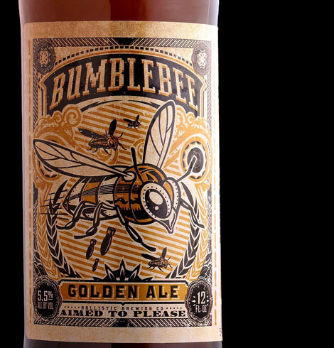 Ballistic Brewing Bumblebee Golden Ale #packaging #beer #label #bottle