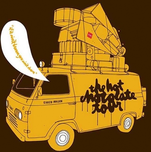 Google Image Result for http://skateboardcompanies.le-site-du-skateboard.com/files/2010/01/Hot-chocolate-tour-car.jpg #van #illustration #evan #hecox