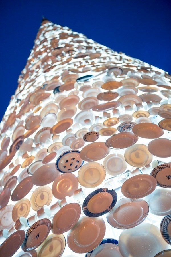 4 Ceramics Christmas art tree in center of Hasselt Belgium close look #christmas #trees #art #tree