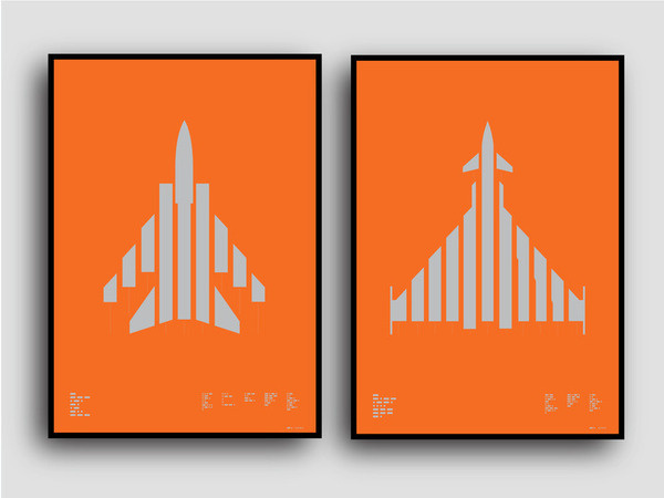 Tornado and Typhoon available on Kickstarter til 4th May Metallic silver on sun-blinding orange plike paper #marks #graphicdesign #print #aircraft #typography