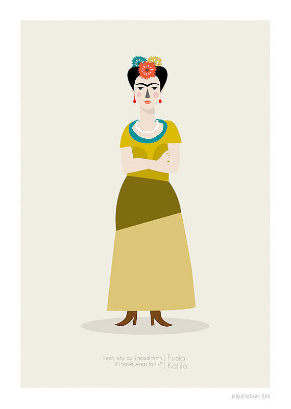 Frida Kahlo Print Different Sizes #illustration #etsy #kahlo #frida