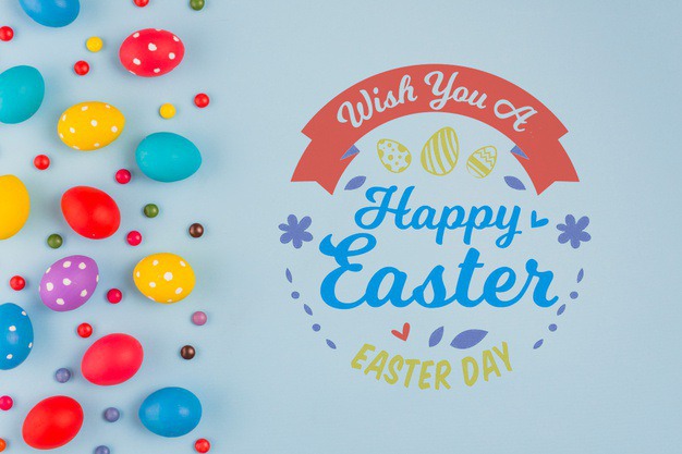 Happy easter day Free Psd. See more inspiration related to Mockup, Ribbon, Template, Spring, Celebration, Happy, Holiday, Flat, Mock up, Easter, Religion, Rabbit, Egg, Traditional, Bunny, View, Up, Happy easter, Day, Top, Top view, Eggs, Flat lay, Cultural, Tradition, Painted, Mock, Seasonal, Easter day, Lay, Paschal and Painted egg on Freepik.