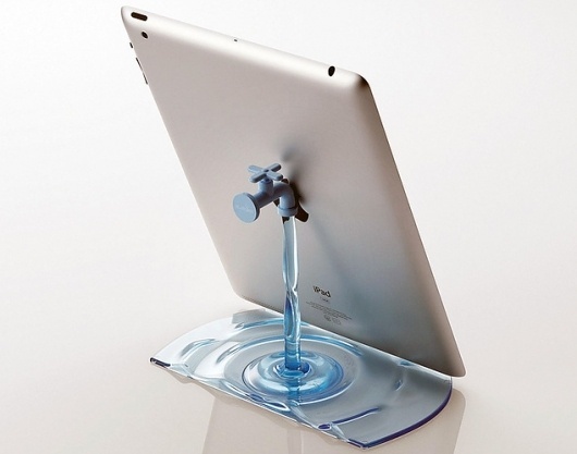 Buamai - nendo: faucet stand for elecom #accessories #water #stand #ipad #blue