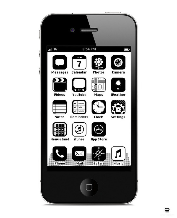 iPhone RetroOS_Preview_680 #white #retro #black #iphone #ios