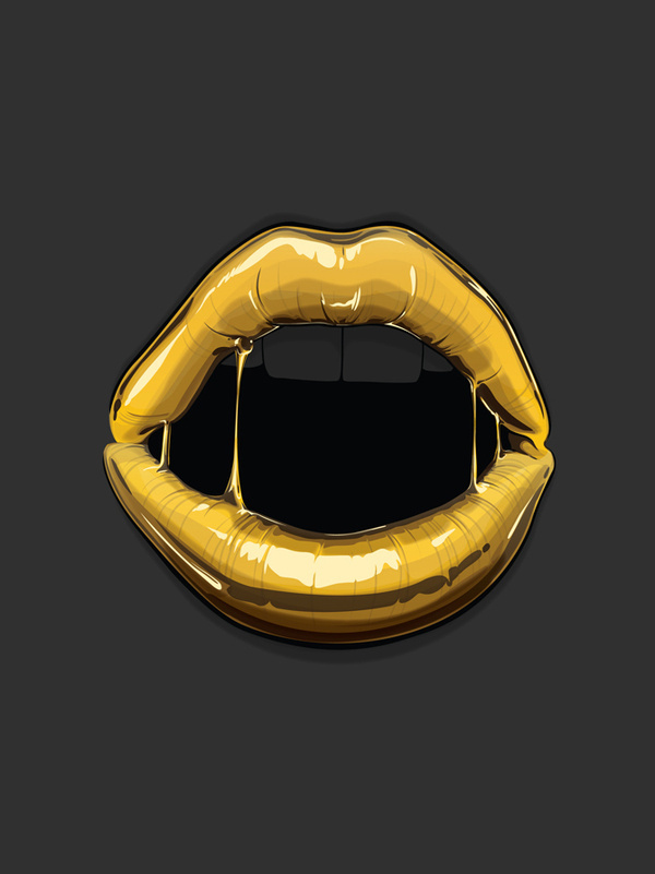 Goldie on the Behance Network #illustration #lips #mouth #gold