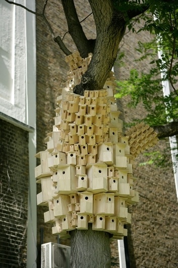 Spontaneous City in the Tree of Heaven by London Fieldworks | Yatzer™ #fieldworks #london #birds #birdhouse #architecture #art