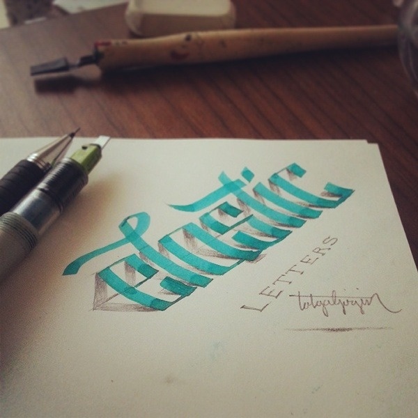 Nathan Shinkle - betype: 3D Lettering with Parallelpen by Tolga... #type #shadow