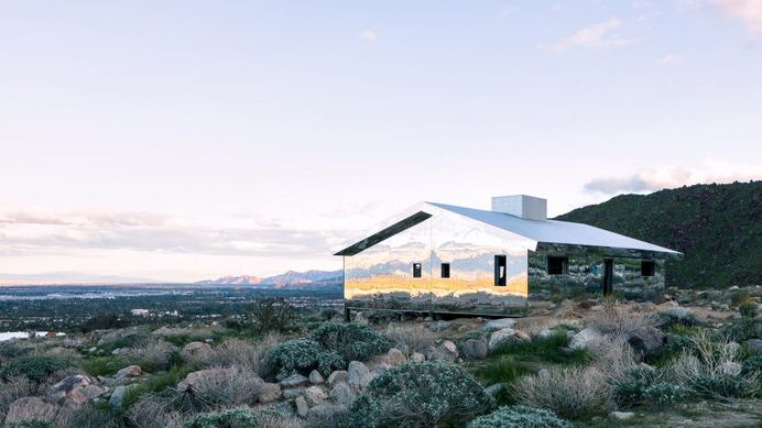 Mirage by Doug Aitken, an installation that is a part of an exhibition called Desert X, curated by Neville Wakefield