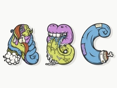 Dribbble - ABC's in color by Nathan Walker #colors #atpc #alphabet #letters