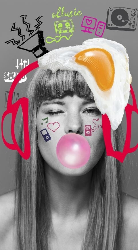 #Girl#design #graphicart #omlete #gum #omelette #doodle #music #play #girl #bw #doodleart #awesome #headphone