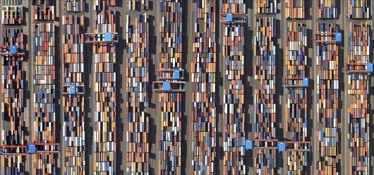 We passed the ice of pain, and came to a dark ravine, and there we... - but does it float #lines #people #landscape #grid #photography #arial #blocks #pastel