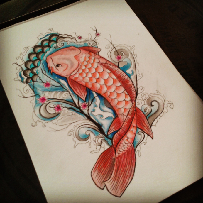 Koi tattoo design #koi #tattoo #tattoodesign #design #fish #red #japanese