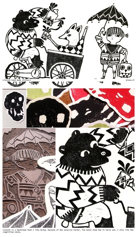 Untitled Document #illustration #drawing #animals #linocut