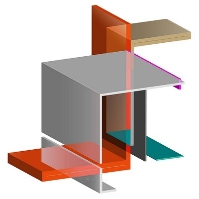 Interlock 6 #illusion #design #color #geometric #interlock #illustration #transparent #architecture #keaton #poster