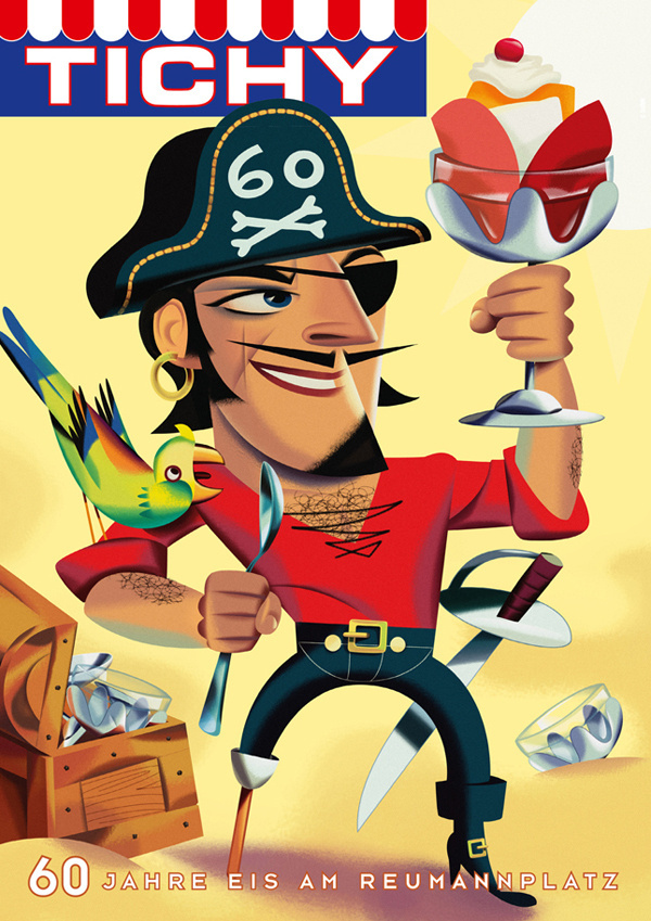 TICHY Ice Cream Posters on Illustration Served #pirates #illustration