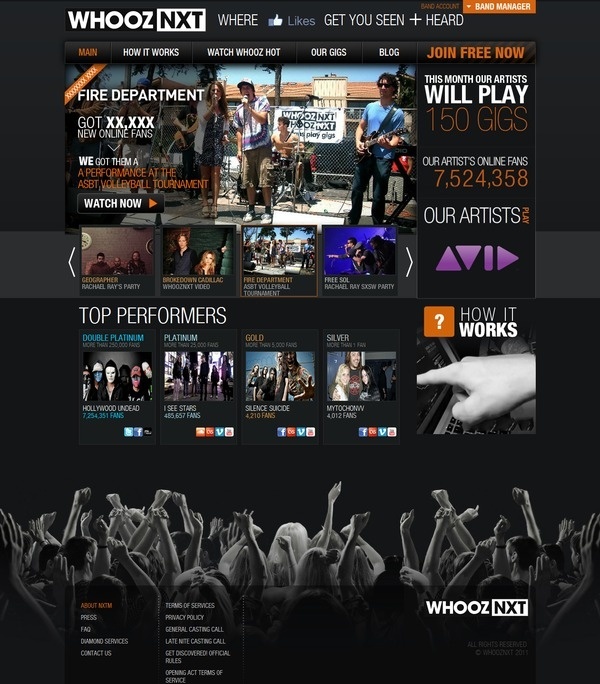 NXTM on the Behance Network #nxt #interactive #site #website #whooz #music #dark
