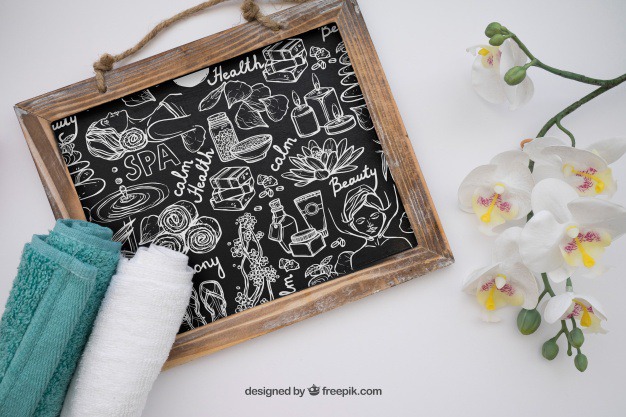 Spa mockup with slate, towels and flowers Free Psd. See more inspiration related to Flower, Mockup, Floral, Flowers, Template, Beauty, Spa, Health, Yoga, Board, Chalkboard, Mock up, Decoration, Beauty salon, Body, Natural, Healthy, Decorative, Salon, Relax, Care, Wellness, Zen, Up, Towel, Health care, Therapy, Hygiene, Calm, Slate, Treatment, Relaxation, Relaxing, Mock, Towels, Massages and Therapeutic on Freepik.
