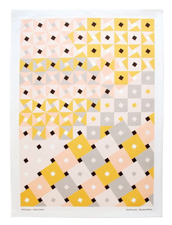Dixon Tea Towel #abstract #pattern #towel #pink #yellow #tea #gray