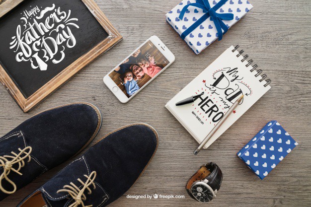 Father's day composition Free Psd. See more inspiration related to Mockup, Love, Gift, Family, Paper, Box, Clock, Gift box, Mobile, Blackboard, Celebration, Happy, Doodle, Gift card, Smartphone, Present, Shoes, Chalkboard, Mock up, Watch, Father, Fathers day, Celebrate, Notes, Happy family, Dad, Notepad, Parents, Up, Day, Lovely, Greeting, Male, Note paper, Objects, Daddy, Things, Composition, Mock, Fathers, June, Masculine, Familiar and Nineteen on Freepik.