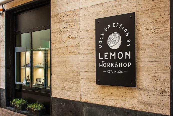 Logo Mock Up Big Exterior Signboard
