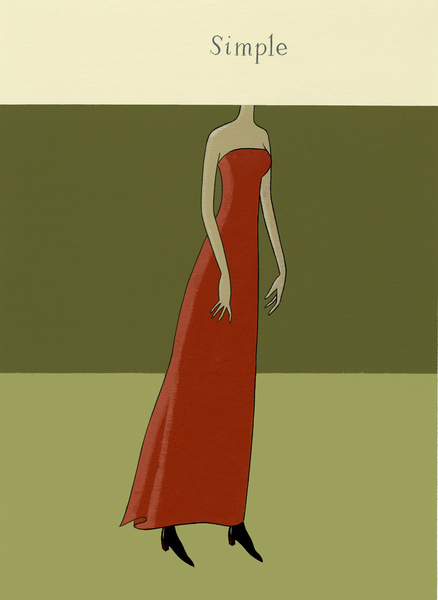Simple, Nick Dewar, unique art #woman #girl #design #simple #illustration #art #dress #beauty