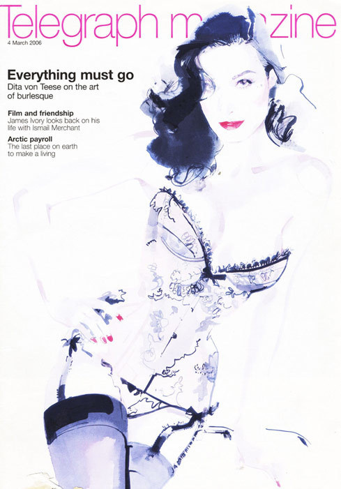 telegraph david downton cover #downton #cover #illustration #fashion #david #magazine