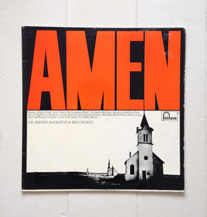 Brutalist Record Cover: Large Amen Red 2