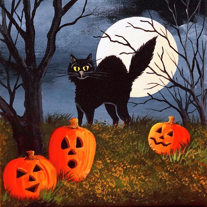 beginner easy halloween paintings & paint by numbers #painting