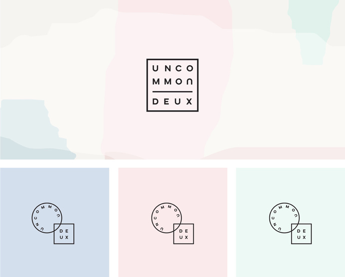 Uncommon deux branding kati forner beautiful minimal mindsparkle mag soft color colors pink baby blue graphic design print letterhead busine