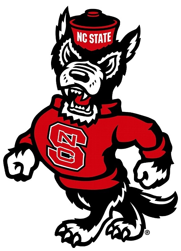 North Carolina State Wolfpack Alternate Logo (2006) Walking wolf with logo on sweatshirt #wolfpack