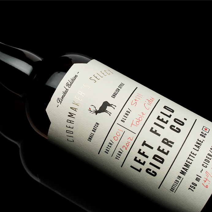 Left Field Cider Co. #bottle #packaging #design #graphic #typography