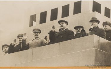 PHOTOGRAPHY. Stalin on the tribune...