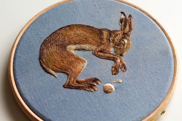 hare, embroidery, animals, crafts, hand made