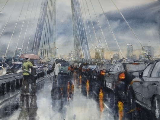 Minh Dam Paintings | Best Bookmarks #city #water #painting