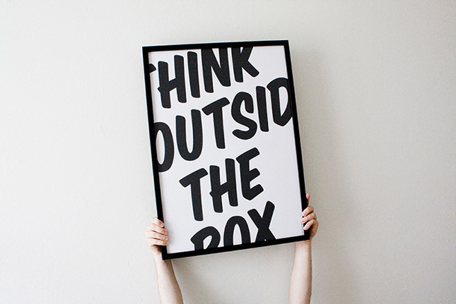 Think outside the box #motivational #poster #typography
