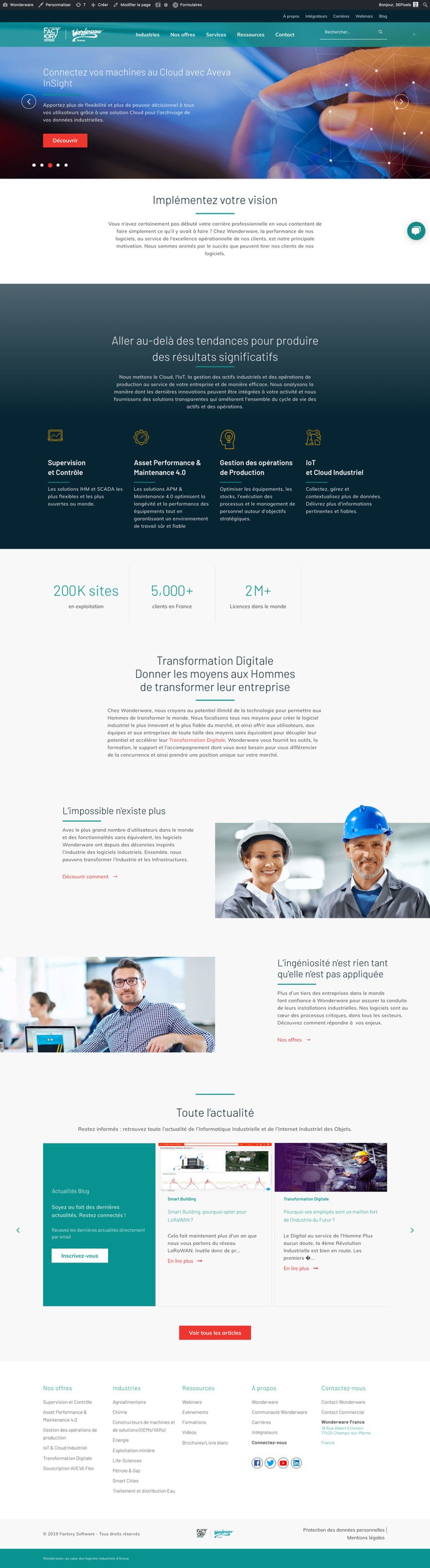 Wonderware - 36 Pixels - Webdesign inspiration homepage