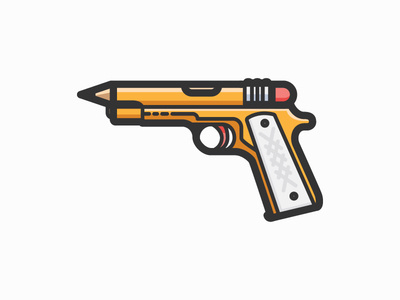 Pencil Gun #gun #pencil #illustration #vector