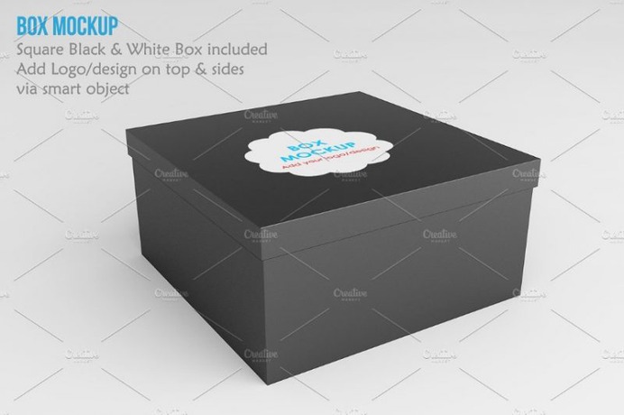 Square Shoe Box Mockup