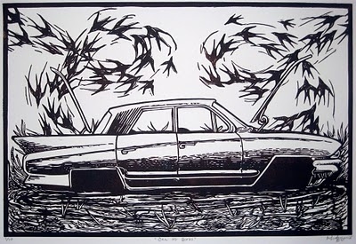 Michael Azzano: New Work 2010 #birds #relief #drawing #car