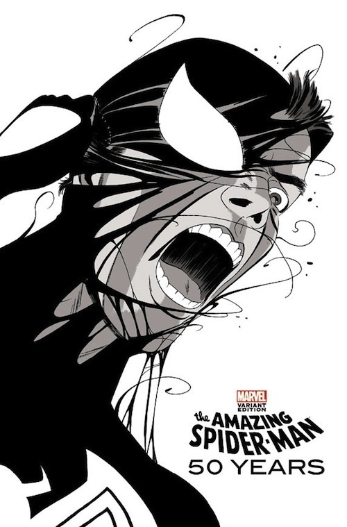 For Spider Man's 50th Anniversary, Comic Book Artist Creates Covers For Issue DesignTAXI.com #venom #spiderman #cover #art #comics
