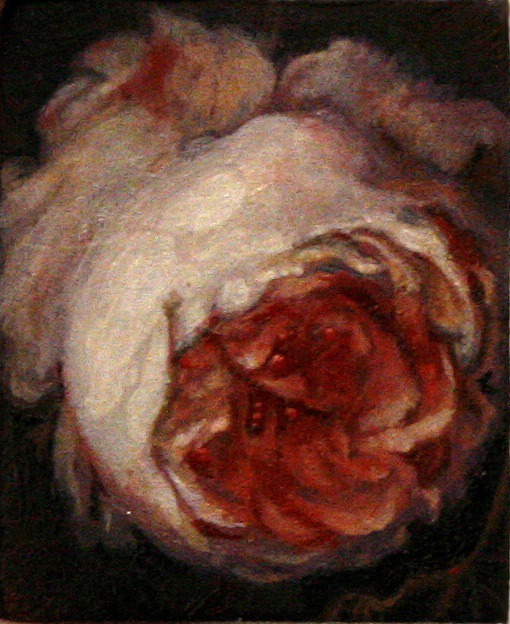 Daniel Bilodeau artist Blowsy Peony Oil on Wood