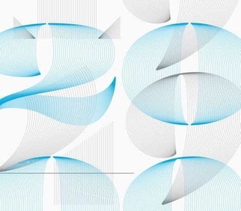 Lined numerals, by Steven Jockisch - Creative Journal #cyan #lines #grey #typography