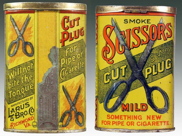 scissors cut plug mild tin #victorian #tin #vintage #tobacco
