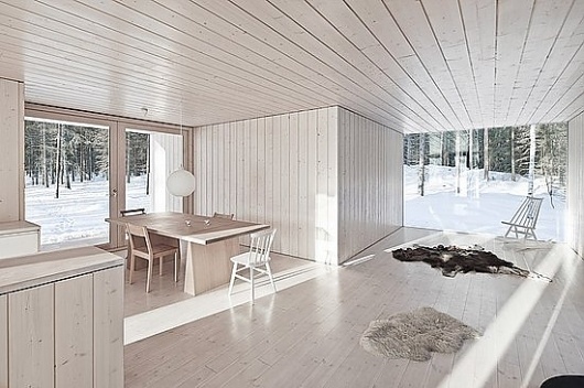 Modern four-cornered villa from Avanto Architects #avanto #four #architects #cornered #finland #wood #cottage #architecture #villa #winter
